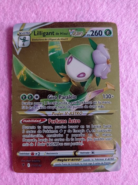 Pokémon Card Lilligant Hisui VAstro Dourada