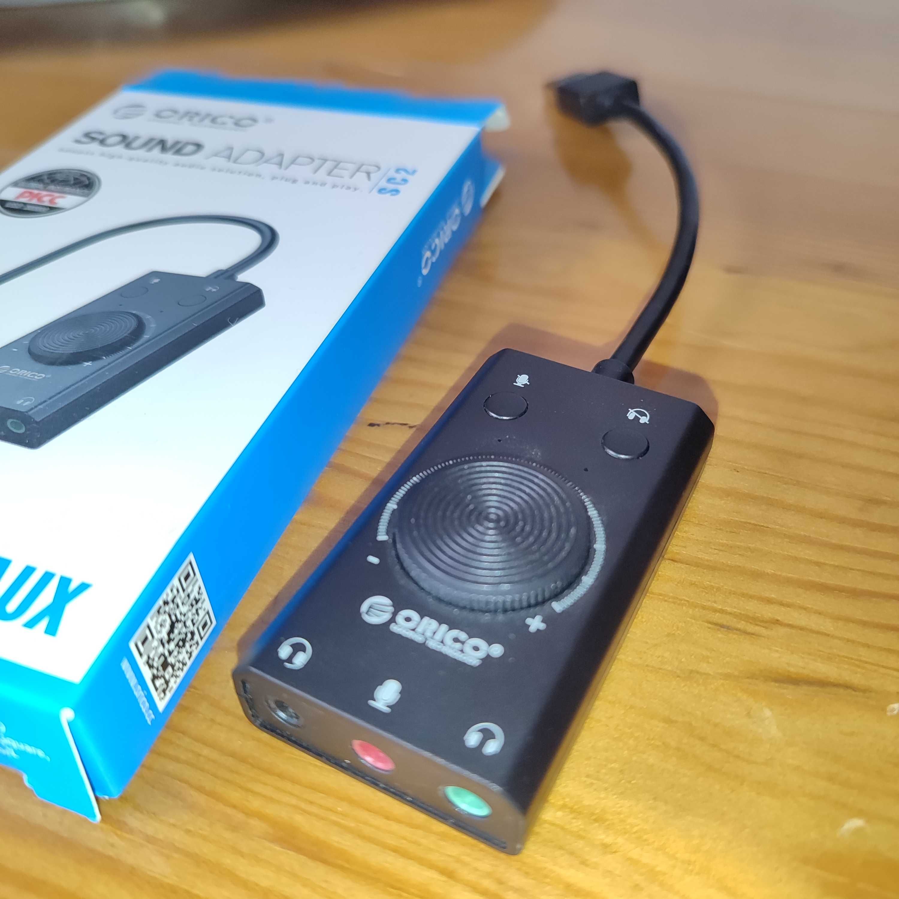 Placa de Som USB - com botão de controlo de VOLUME - com garantia