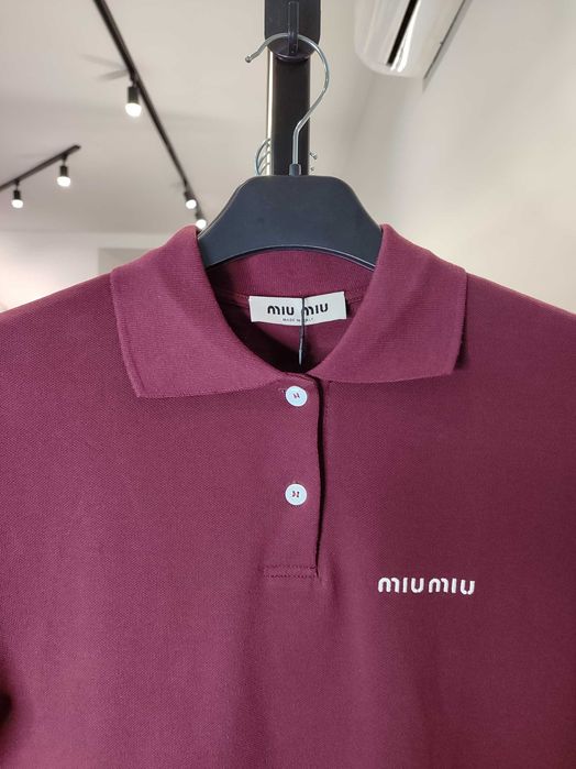 Футболка Miu Miu Cotton Pique Polo Shirt Amaranth Red
