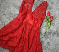 Czerwona seksowna koszula nocna koronka S/M