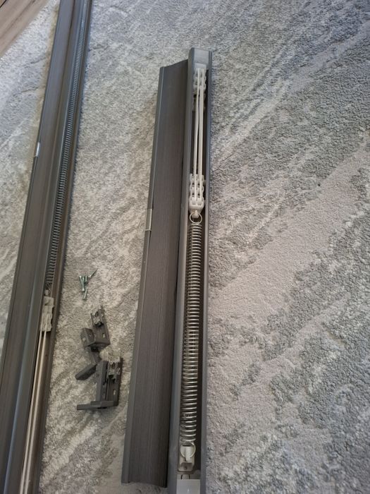 Dwie rolety plisowane szare 120x155 i 60x155 cm Ikea HOPPVALS