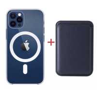 MagSafe Case transparente + MagSafe Wallet preta p/ Apple iPhone 14 PRO MAX