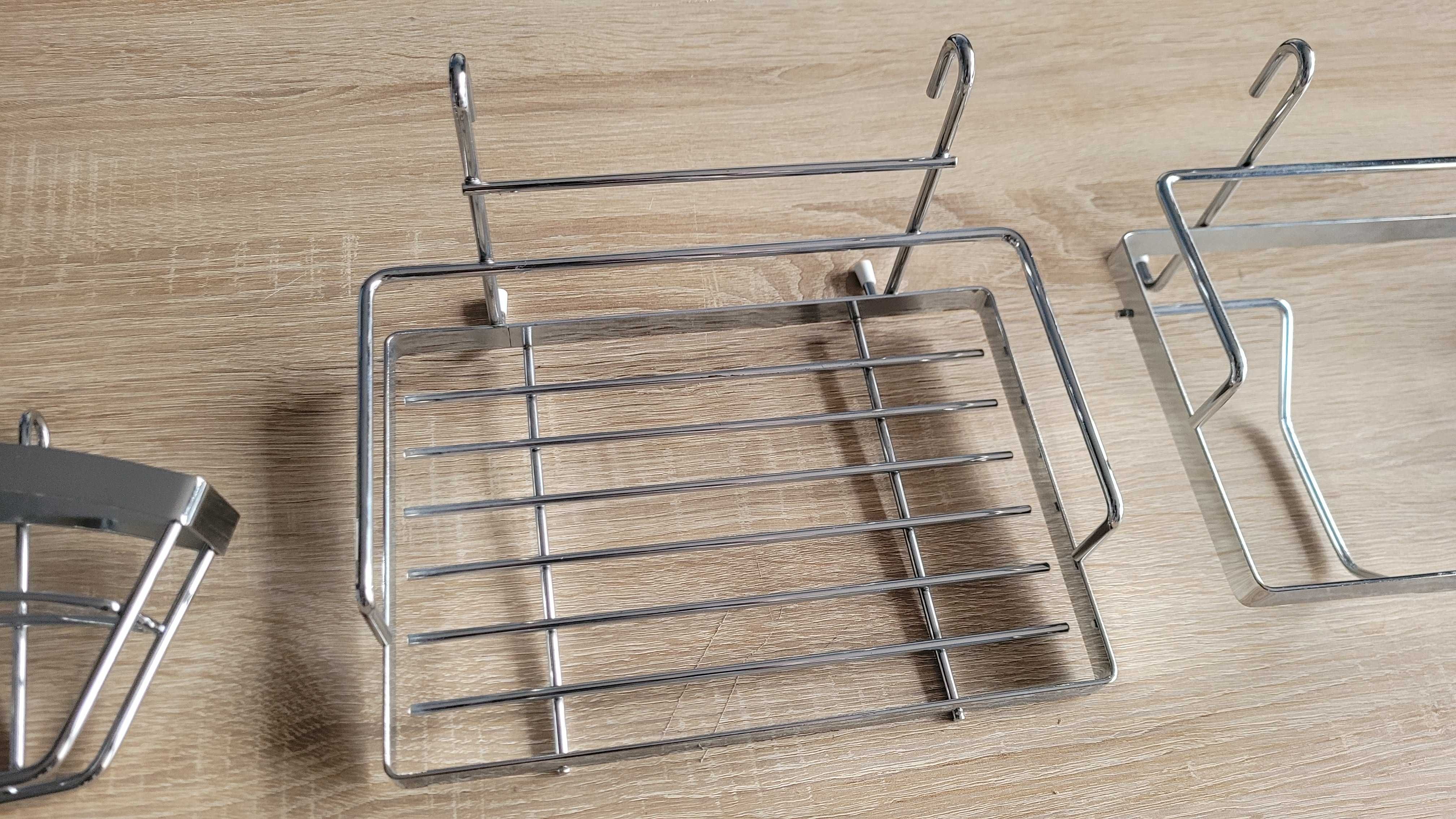 Zestaw koszyków pod prysznic IKEA półka łazienkowa metalowa chromowana