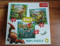 Puzzle . Dinozaury 3w1. Stan idealny.