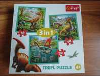 Puzzle . Dinozaury 3w1. Stan idealny.