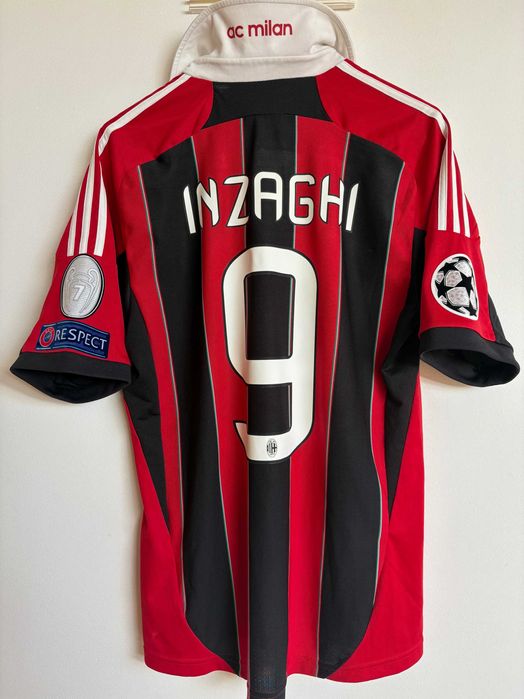 Camisola AC Milan 12/13 Inzaghi 9 Estampagens Champions League