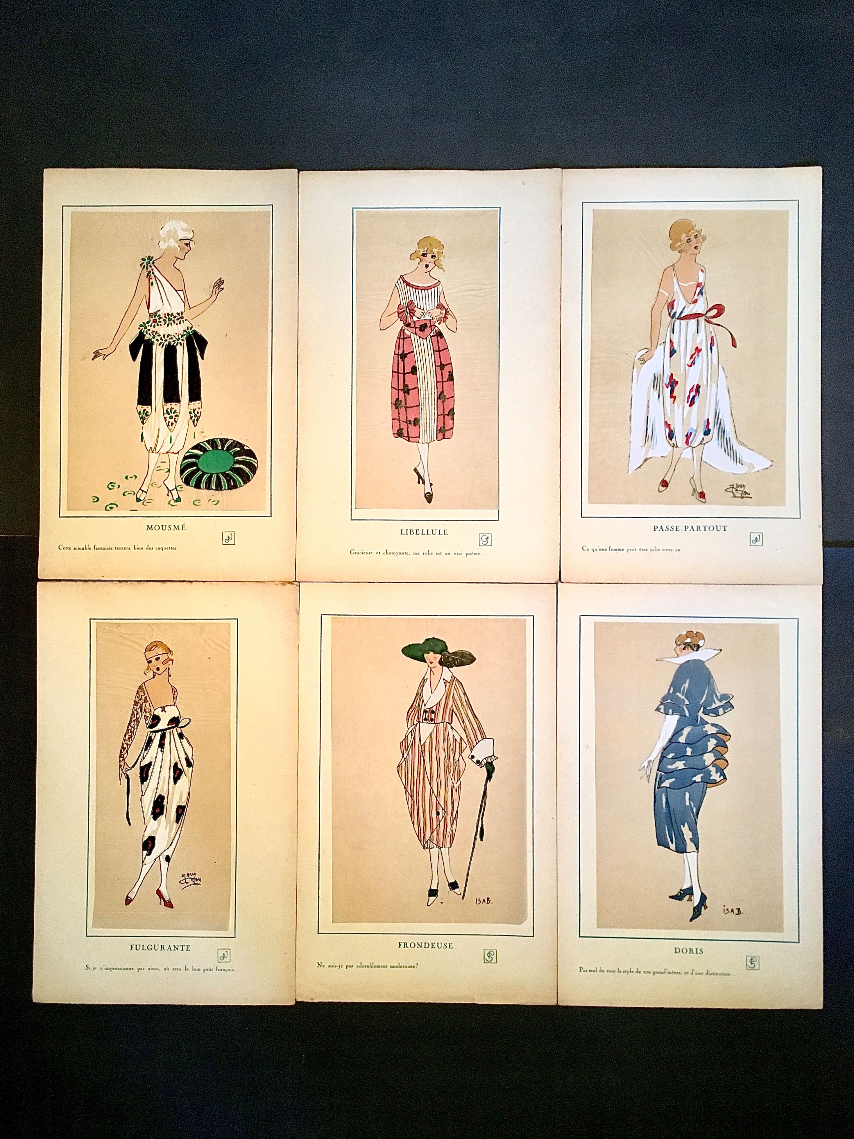 TRÉS PARRISIEN No 1 - 1920 - pintado à mão - catálogo de moda