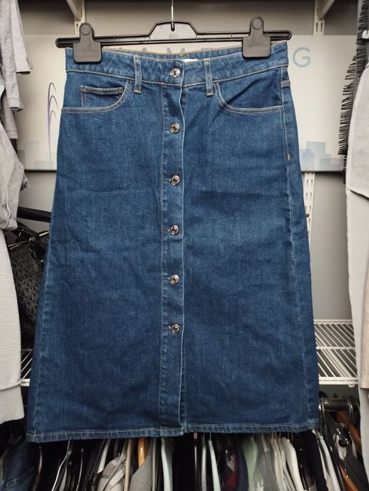 Spódnica midi jeansowa jeans Calvin klein guziki spódnica jeansowa