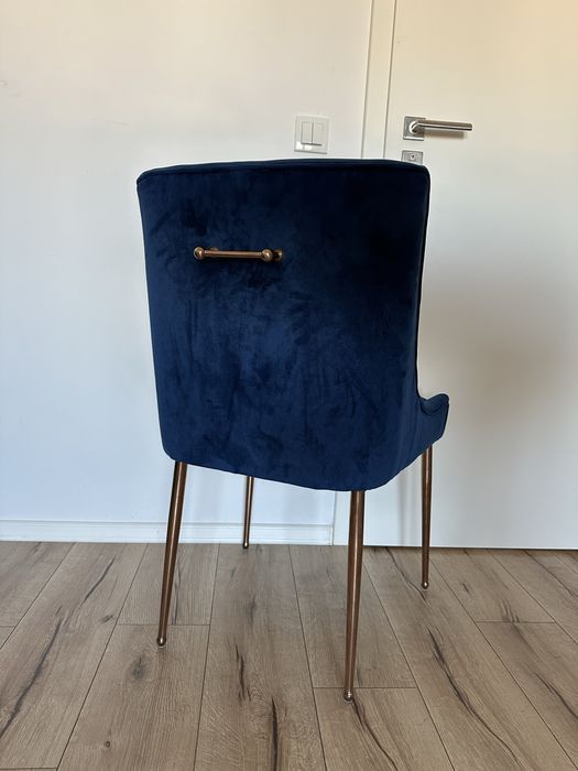 Krzeslo welurowe granatowe