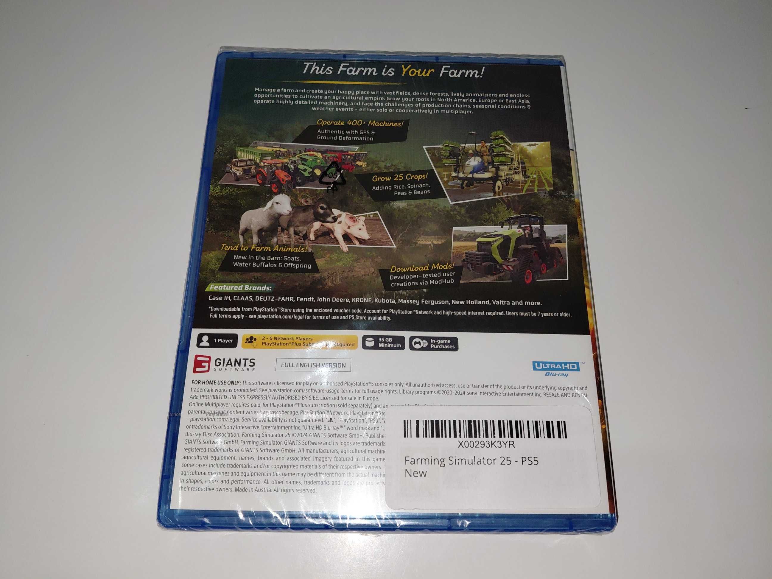 ps5 FARMING SIMULATOR 25 po polsku, symulator farmera gra NOWA!