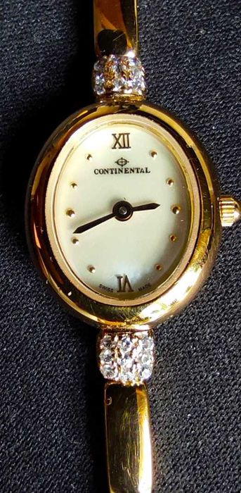 Жіночий годинник CONTINENTAL 7972-235 Оригінал Позлочений з фіанітами