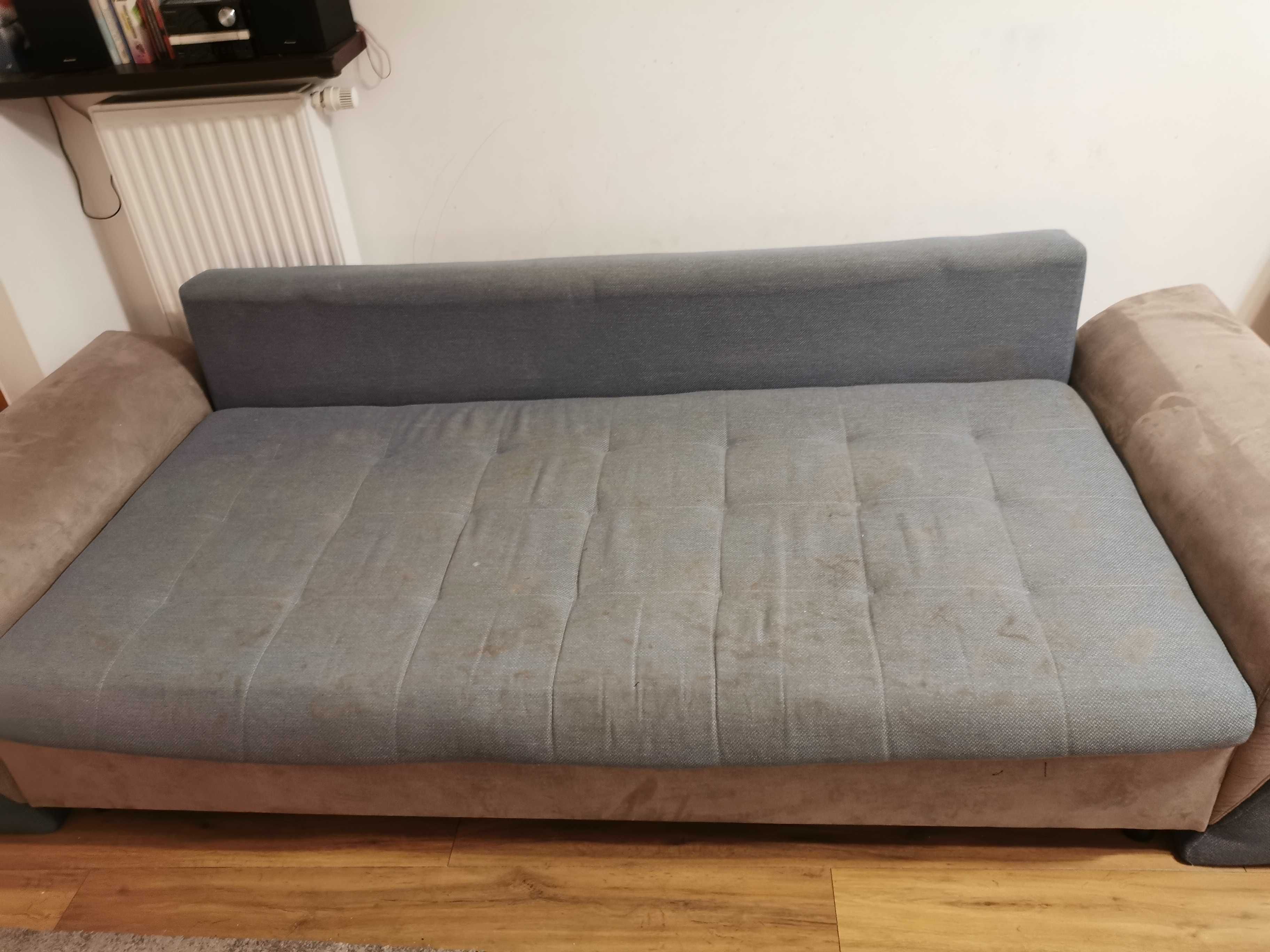 Kanapa sofa 3-osobowa (niebiesko-szara)