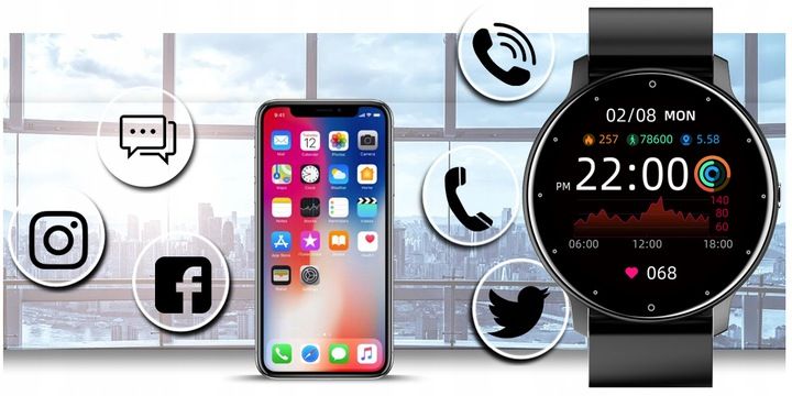 Smartwatch Męski Zegarek Gravity +box +grawer Sms Fb Polskie Menu Modn