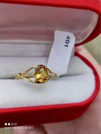 Золотое кольцо 585 пообы с безупречным цитрином