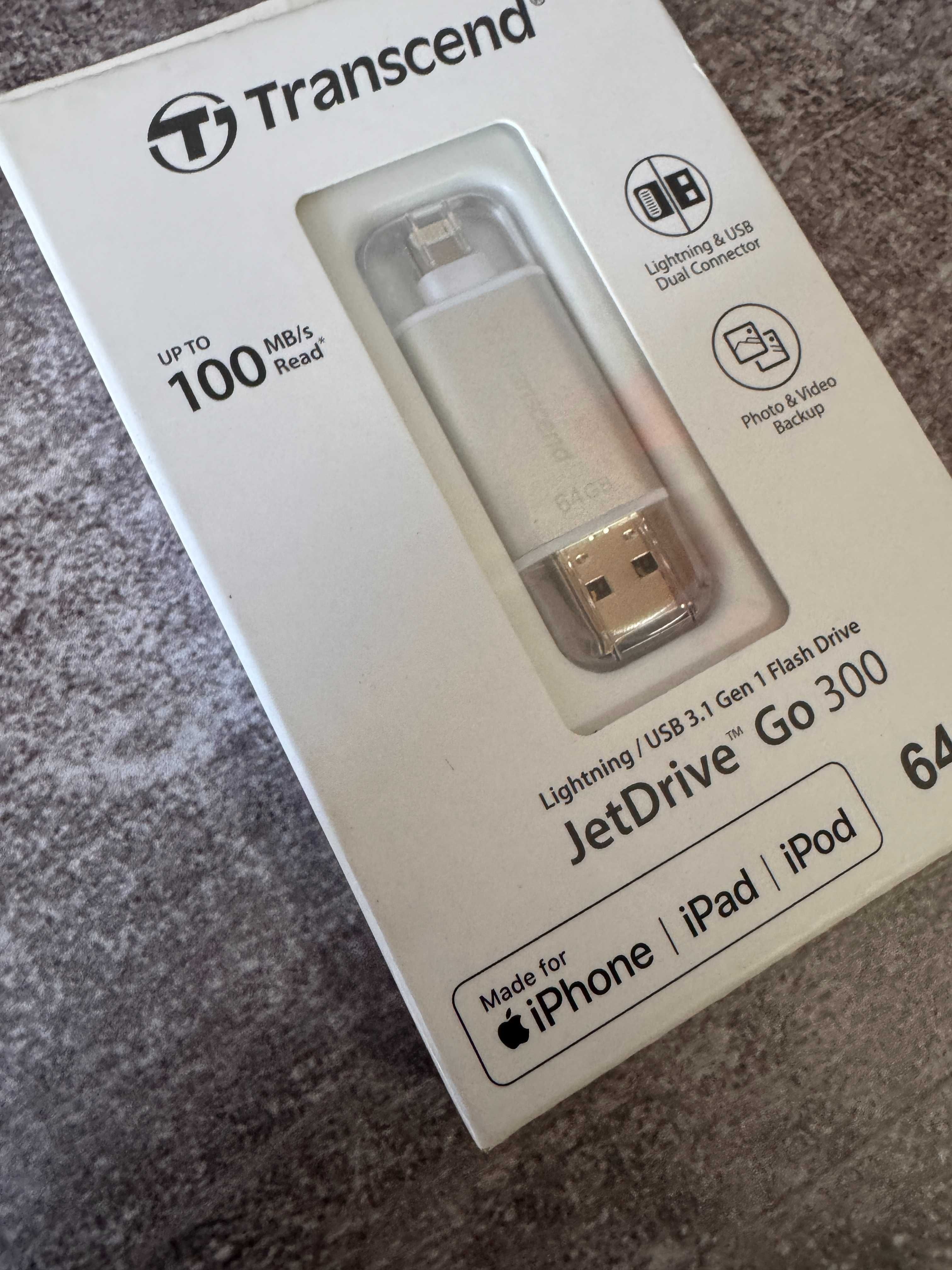 Флеш пам'ять Apple USB Transcend JetDrive Go 300 Lightning/USB 64GB