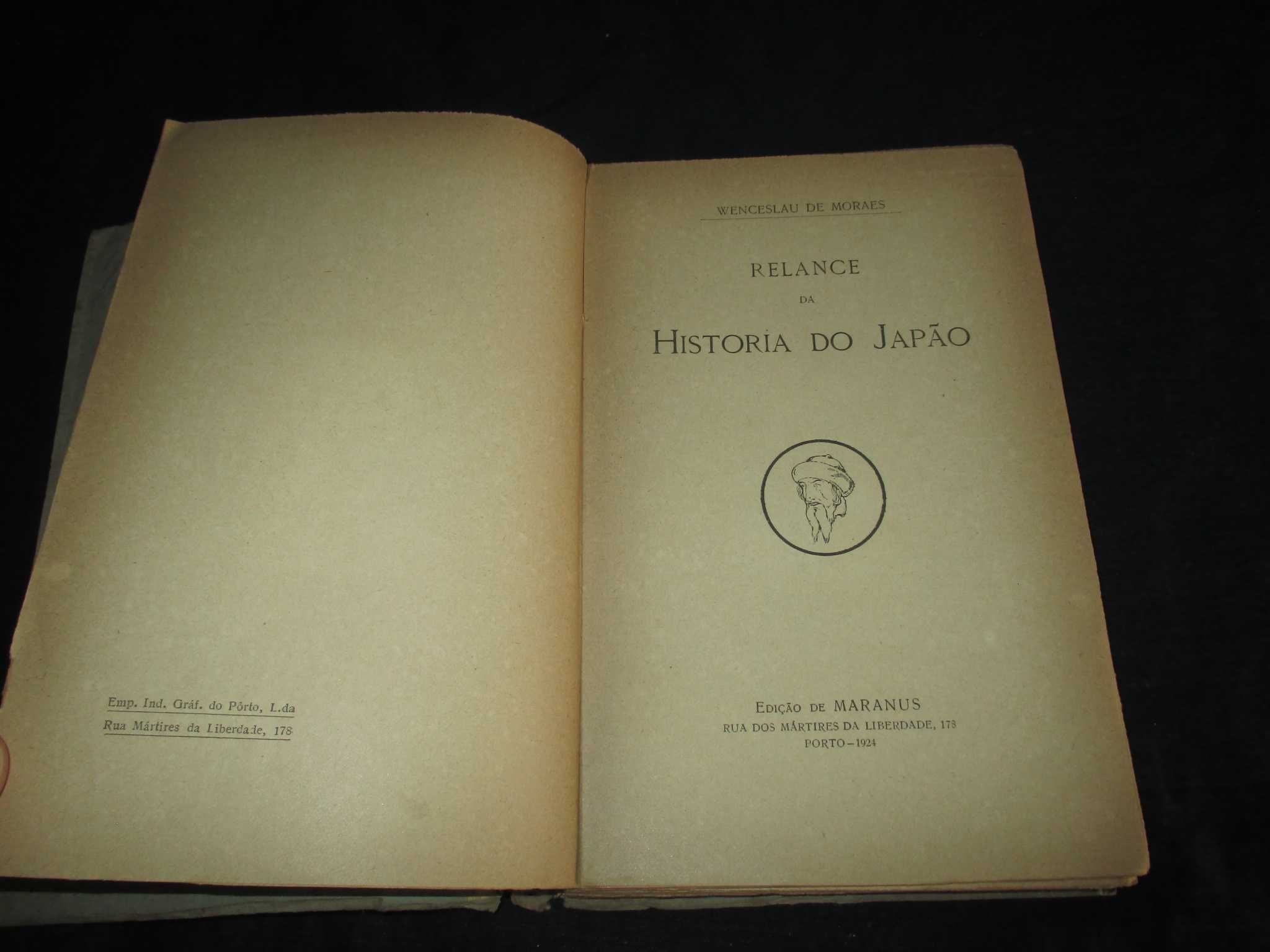 Livro Relance da História do Japão Wenceslau de Moraes 1ª edição 1924