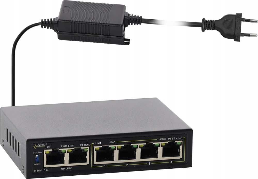Switch PoE Pulsar S64 v1.2 – 6 portów, 4xPoE