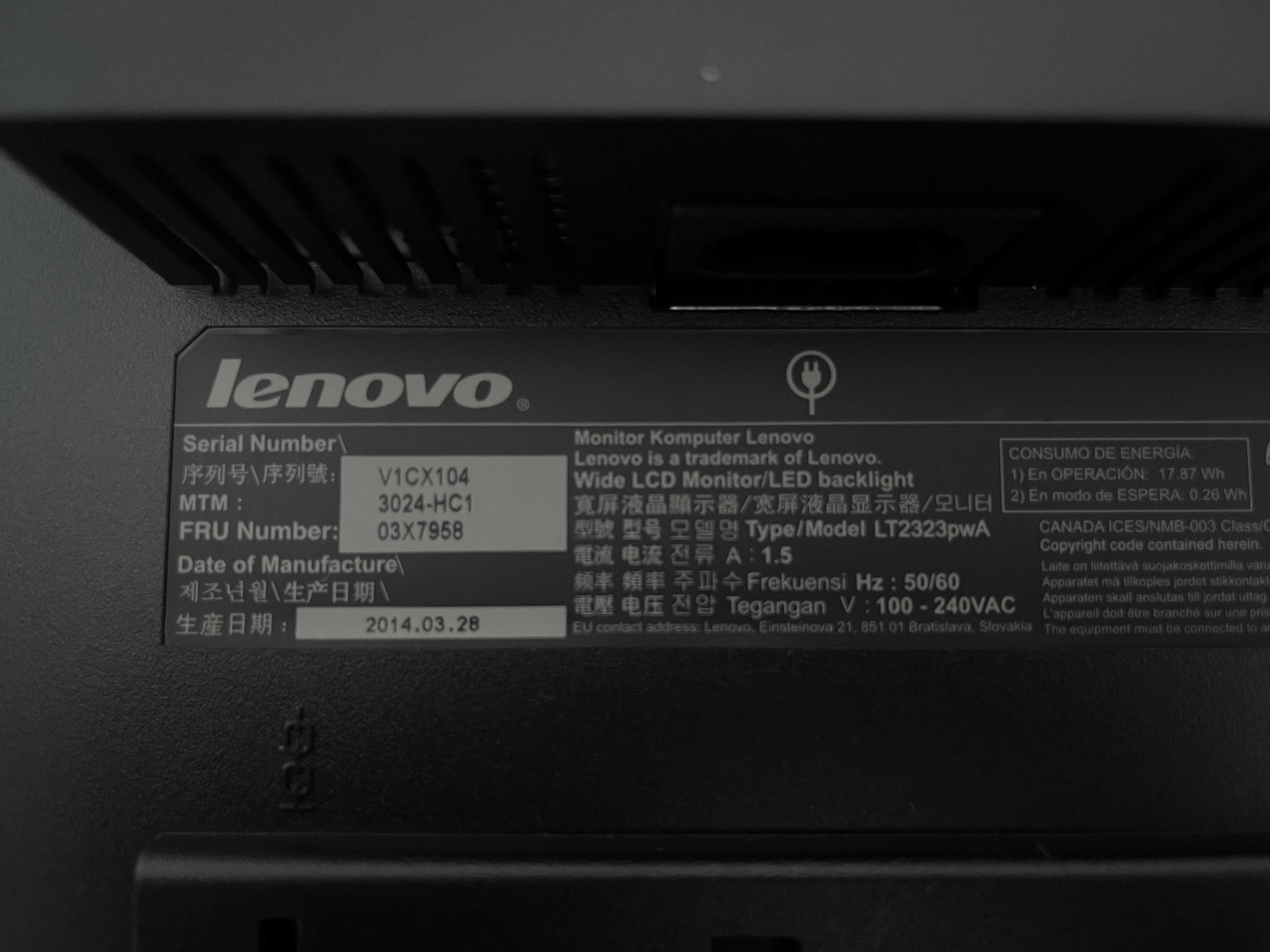 #UNIKAT! Monitor Lenovo ThinkVision LT2323pwA - IGŁA, JAK NOWY