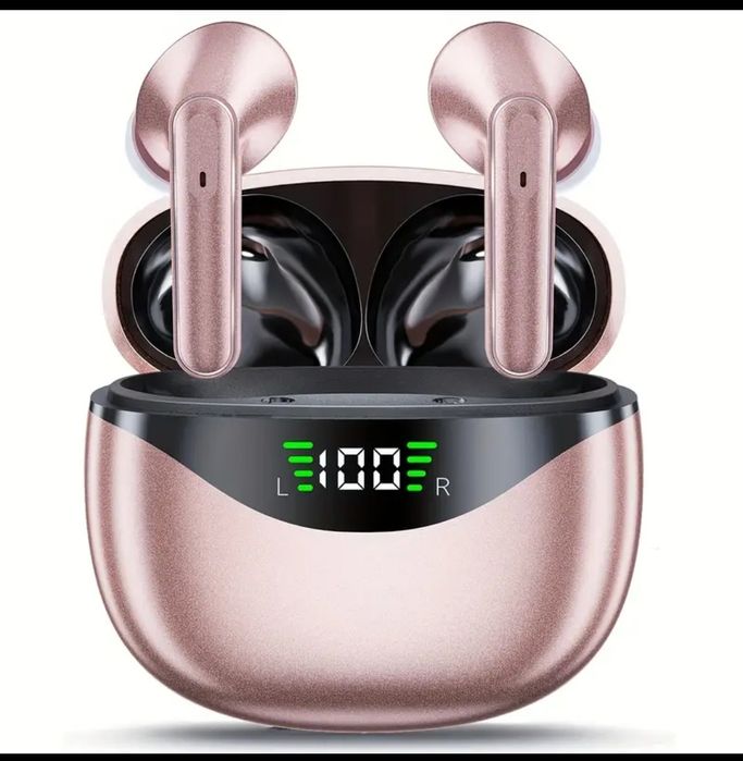 Навушники Рожеве Золото з LED Дисплеєм Type-C Нові