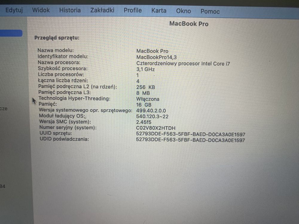 MacBook Pro 15 i7 16gb 1TB Radeon 560