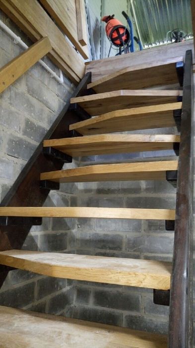 Schody drewniane na beton  , wolnostojace , kacze
