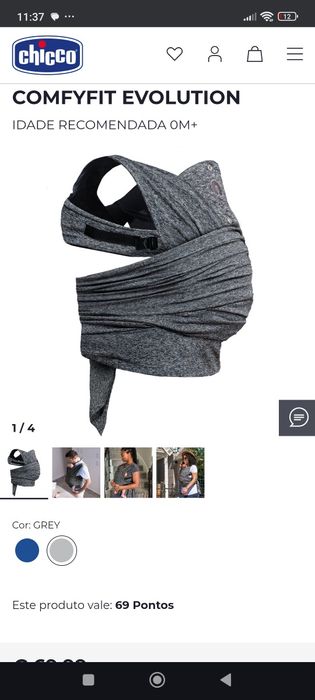 Porta bebé boppy comfyhug Chicco