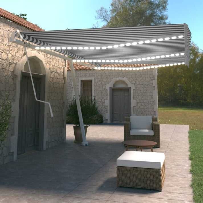 Toldo autom. c/ LED e sensor de vento 600x350 cm - Leva-Me-Contigo