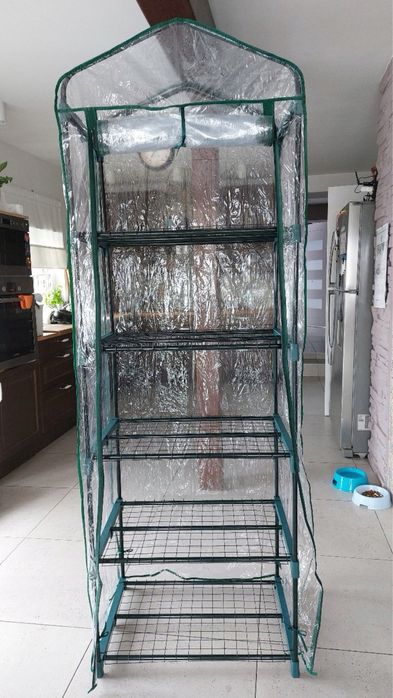 Szklarnia ogrodwa balkonowa tunel foliowy duży z pułkami 5 poziomów