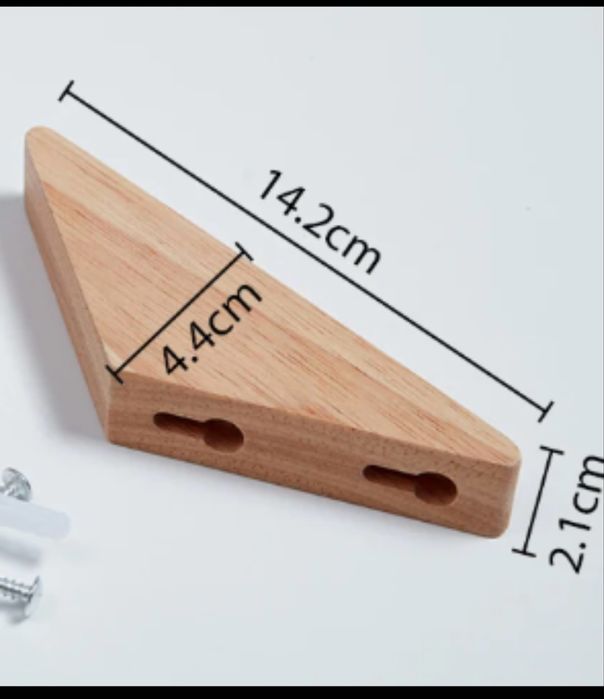 Настінні деревяні гачки для одягу, комплект 6 шт