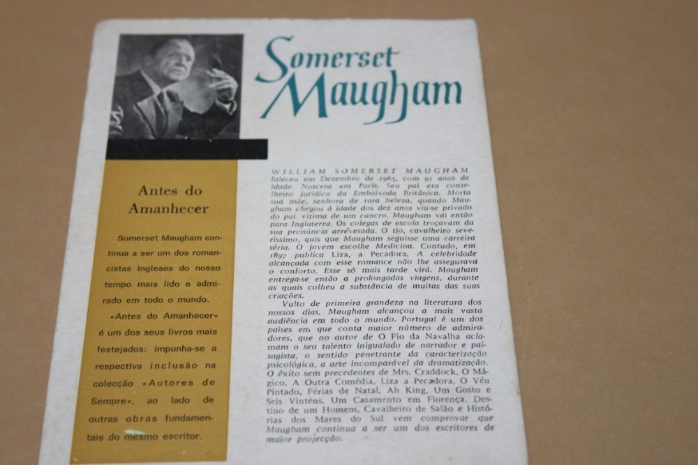 Antes do Amanhecer// Somerset Maugham