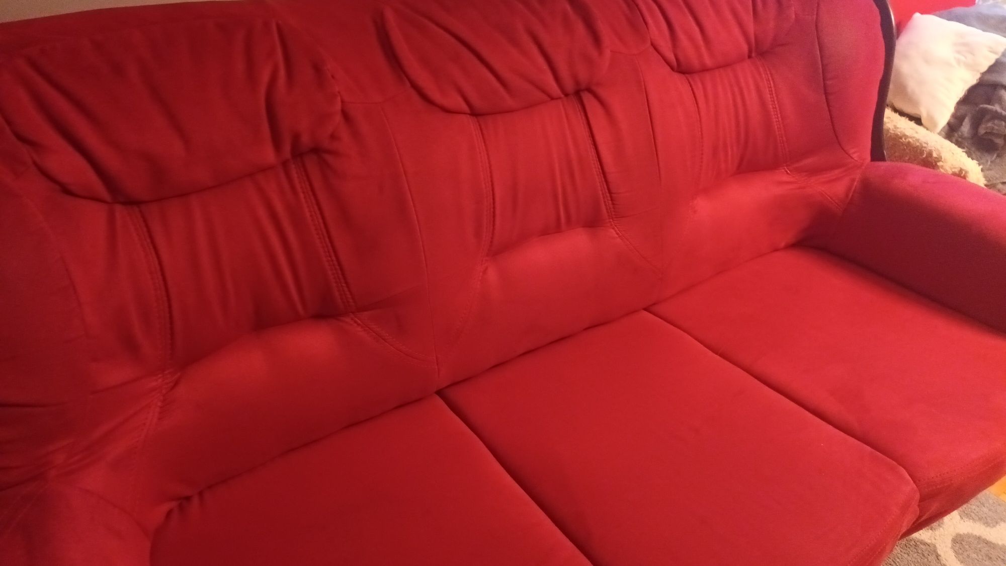 Kanapa sofa z funkcją spania  BLACK RED WHITE