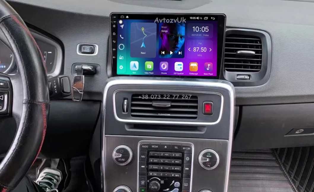 Магнитола S60 V60 Volvo S 60 V 60 XC70 USB 2 дин С60 CarPlay Android