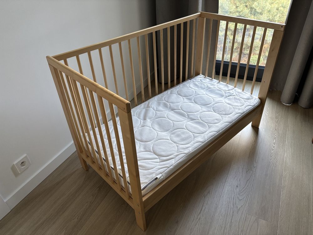 Łóżeczko Gulliver + materac Jattetrott 60x120 Ikea