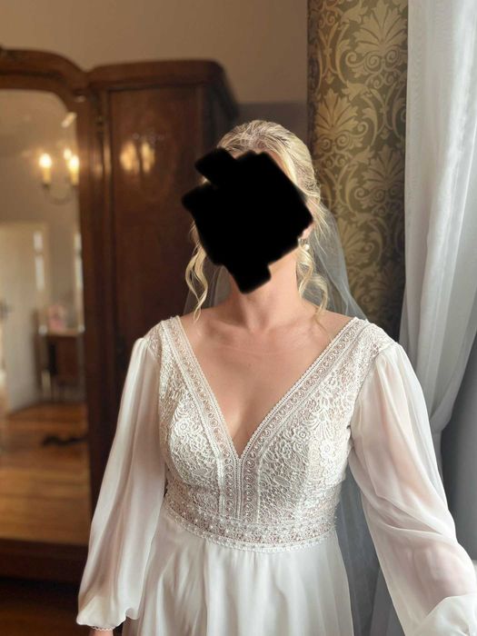 Suknia ślubna w stylu boho - stan idealny