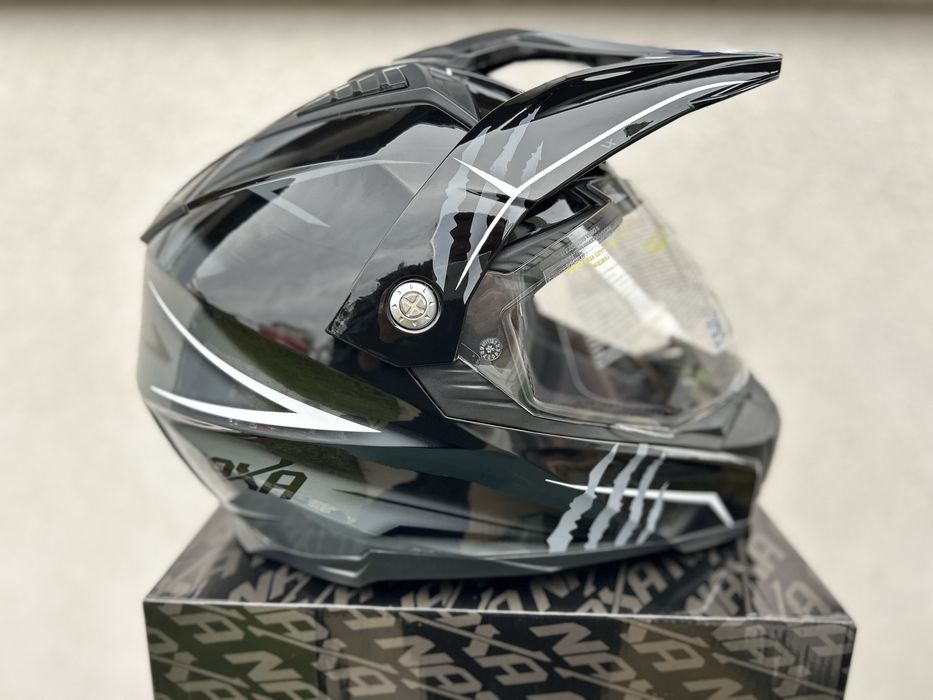 Kask motocyklowy enduro,quad,cross NAXA CO3 rozmiar L, Blenda, szyba!