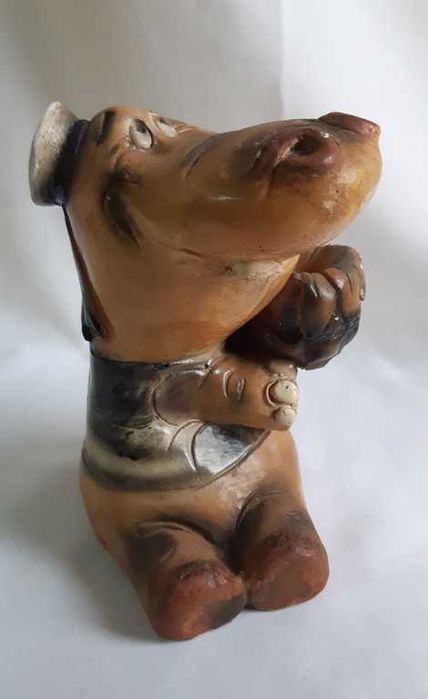 Винтажная статуэтка керамика Веселый Бегемот морячок 50-е годы