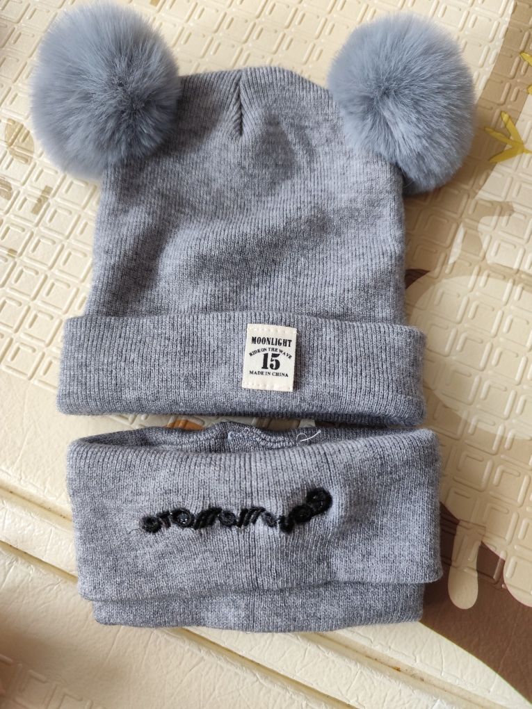 Czapka i komin niemowlęce 74