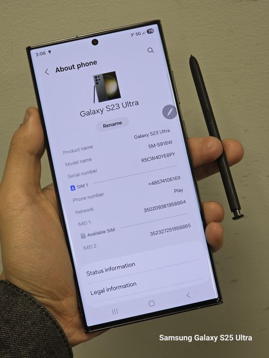 Samsung Galaxy S23 Ultra, 512GB,S Pen,Super Stan,Nowe Ładowarka 25W