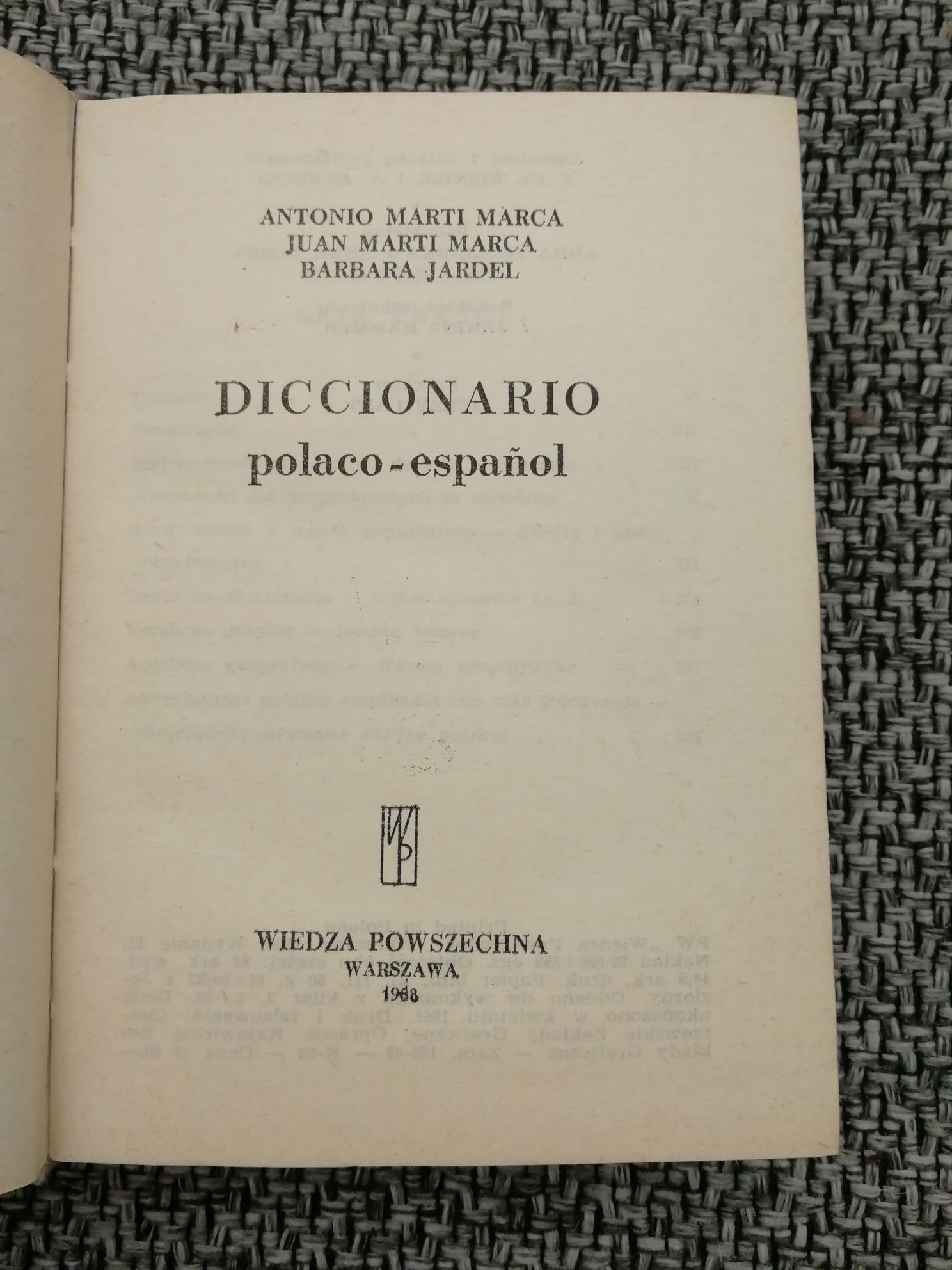 Słownik polsko - hiszpański hiszpańsko - polski Jardel Marca