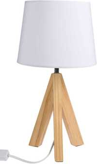 Lampka stołowa nocna na 3 drewnianych nóżkach w stylu skandynawskim