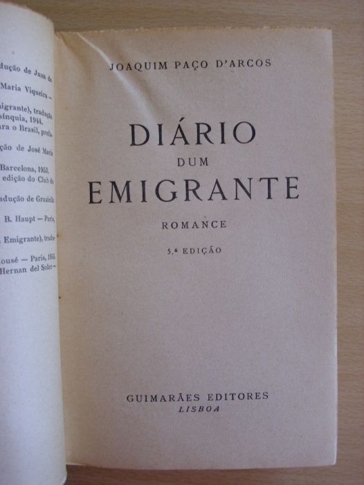 Diário dum emigrante de Joaquim Paço D`Arcos