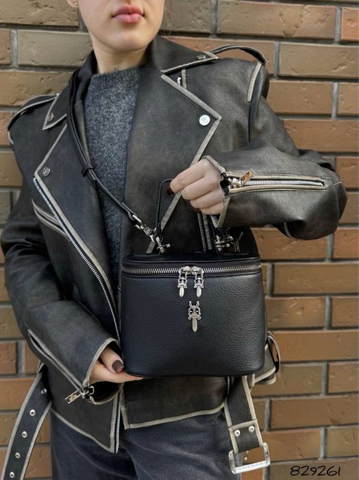 Сумка валізка Хром натур Шкіра люкс