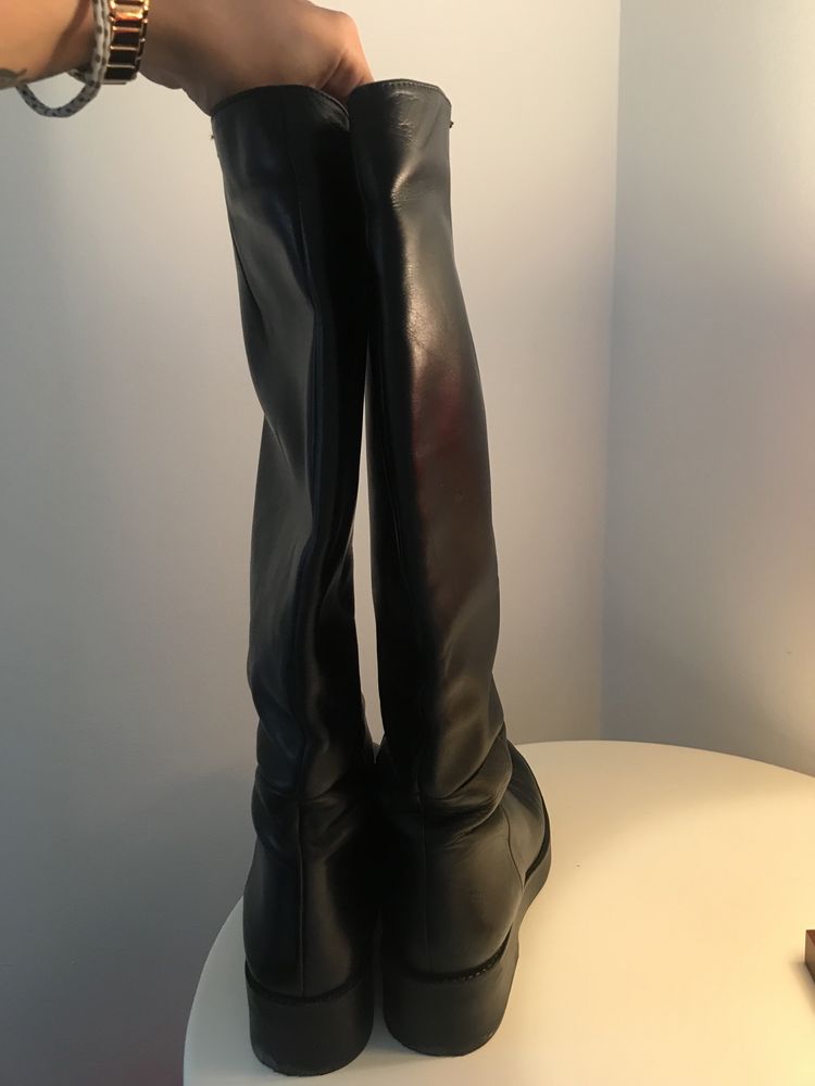Botas pele pretas Zara