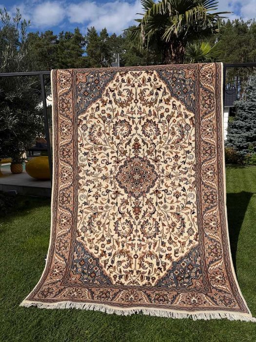 Nowy Kaszmirowy Wełniany Dywan Perski Indo Keshan 265x170 gal. 17 tyś