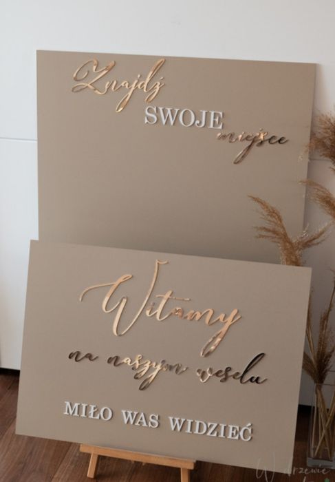 Tablica Powitalna i Plan stołów, pudełko na koperty na wesele