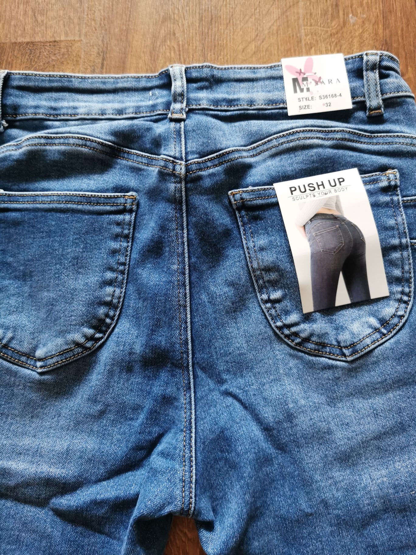 Nowe spodnie jeans rurki M. Sara r. 32 (XL) + pasek