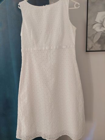 Bawełniana biała sukienka koronkowa Bella Moda rozm. 38