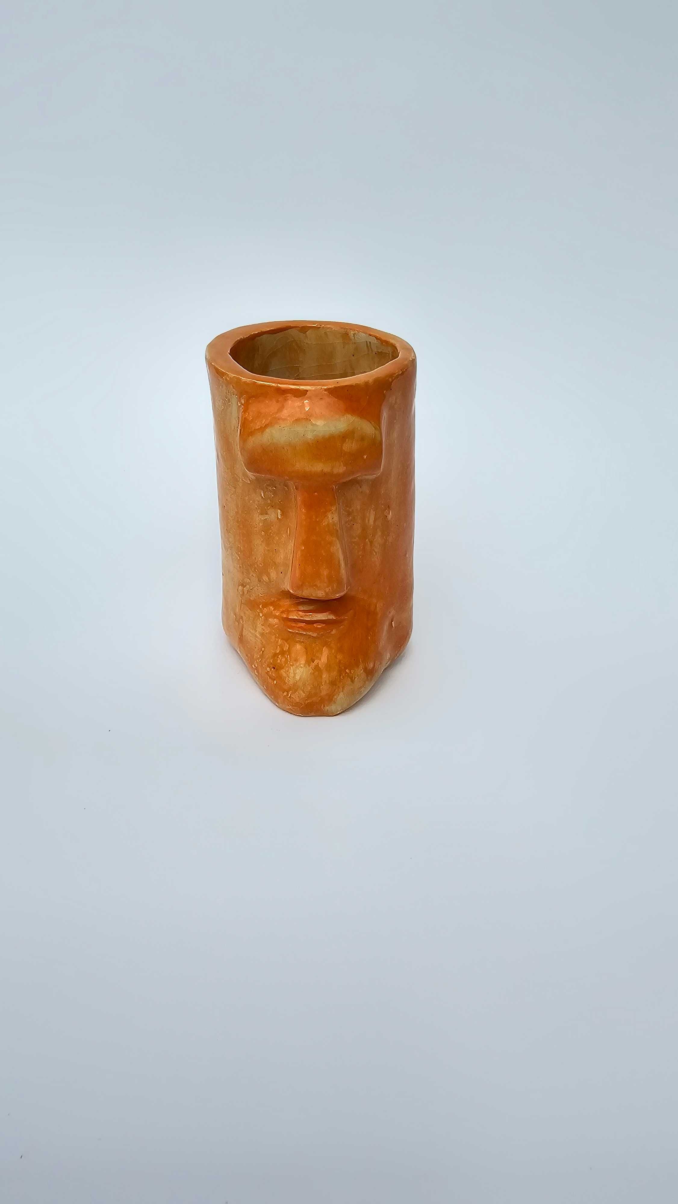 Vaso moai cerâmica pequeno