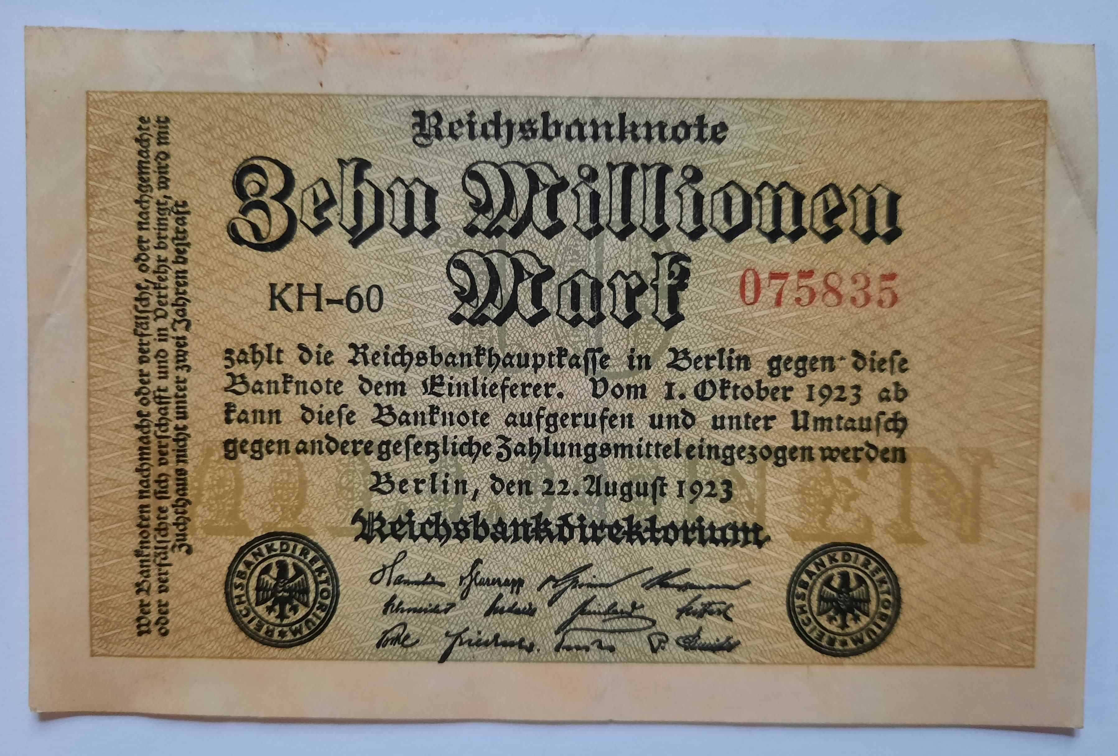 Niemcy 10 Milionów Marek 1923