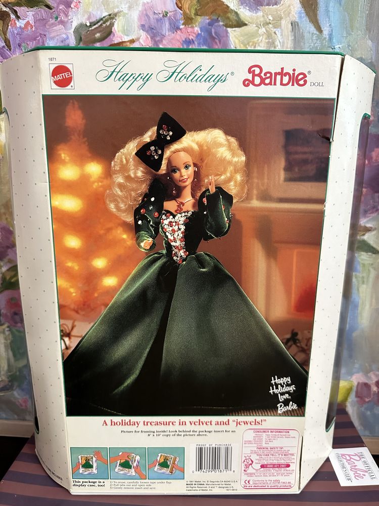 Barbie Happy Holidays 1990 1991 колекційна лялька Барбі Святкова кукла